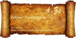 Ádler Zsuzsanna névjegykártya