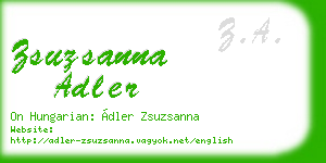 zsuzsanna adler business card