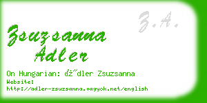 zsuzsanna adler business card